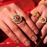 Load image into Gallery viewer, Arunima Ring and Green Phooli Ring
