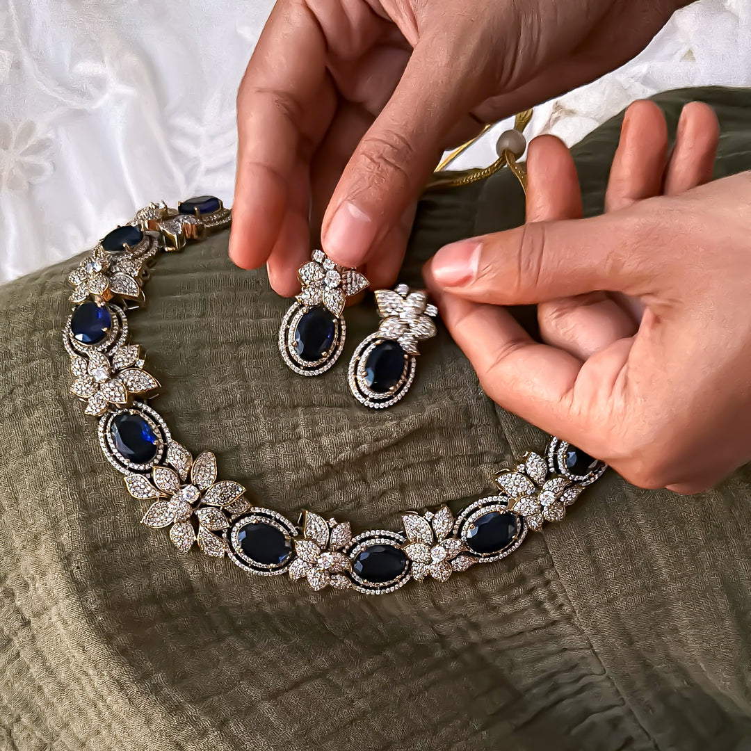 Blue Moon Flower Necklace